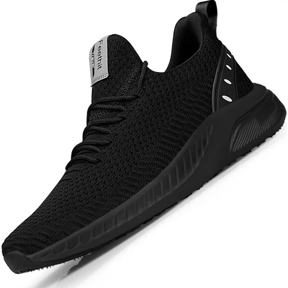 Men's Black Tennis Running Lightweight Breathable Mesh Fashion Sneakers
